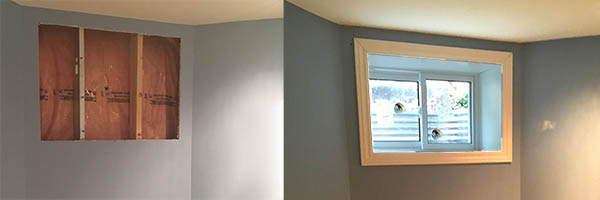 Window enlargement before and after